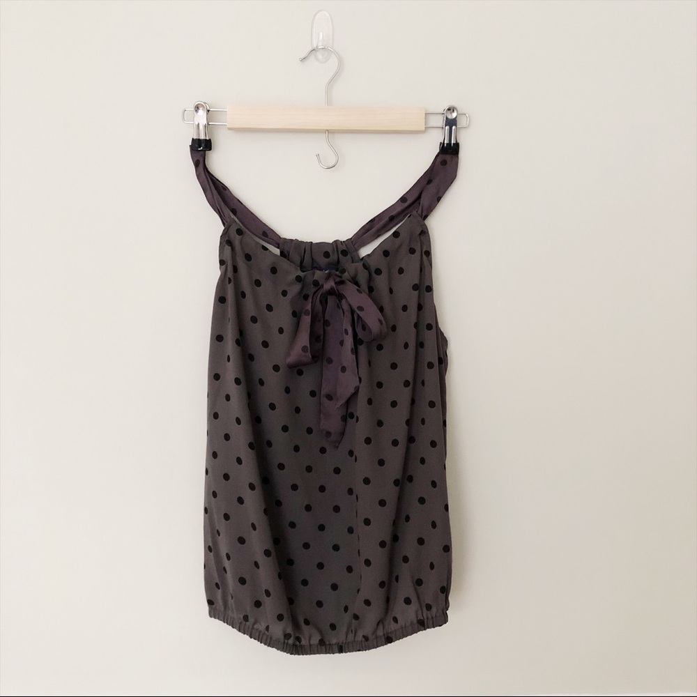 AE Printed pokadot tie front tank top/blouse